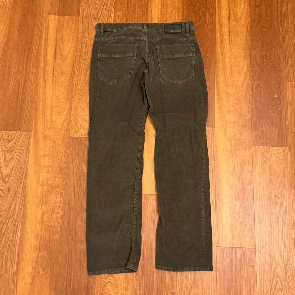 2000s Calvin Klein Jeans Olive Green Corduroy Pants Size